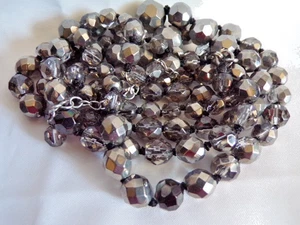 COLLANA CHICO'S FLAPPER STYLE ANNI 20 ART DECO QUARZO FUMÈ SFACCETTATO 48"+ - Foto 1 di 8