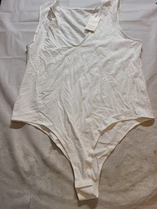 Women's V-Neck Bodysuit - A New Day White Size XXL - Picture 1 of 5