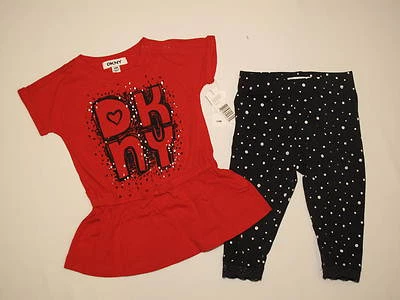 NWT DKNY 2pc set GIRL size 24M black, red - Image 1 of 4