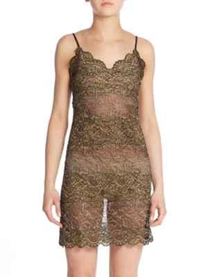 Natori Boudoir Encaje Chemise Color: Negro/Dorado Talla: Grande 00009-20 Foto 1 de 3