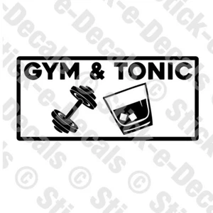 GYM & TONIC Weightlifting Lifting Workout Fitness Gym Rat Decal Car Truck - Picture 1 of 5