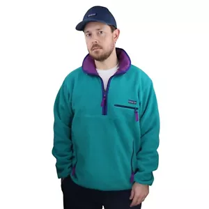 Vtg 80s 90s Patagonia Glissade Fleece Jacket Mens Large Blue Purple MADE IN USA - Picture 1 of 12