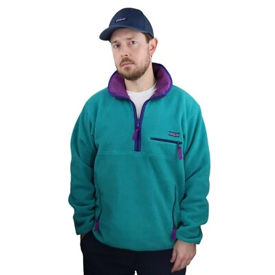 Vtg 80s 90s Patagonia Glissade Fleece Jacket Mens Large Blue Purple MADE IN USA - Image 1 of 4