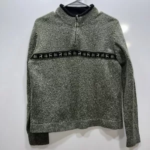 Woolrich Womens Sweater Green Loden Heather Knit Pullover Deer Trees L Shrunk? - Picture 1 of 11