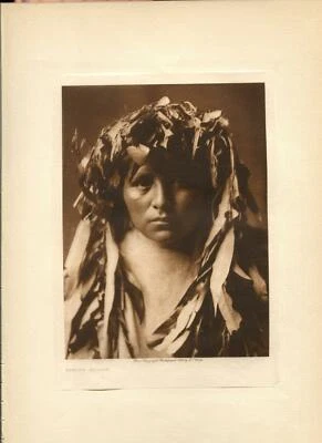 1906 Original Photogravure |  Apache Maiden |  Edward Curtis | 5 1/2 x 7 1/2 - Image 1 of 2