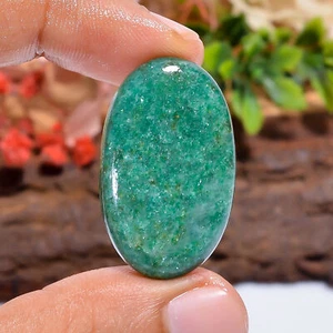 32 Ct. Natural Oval Green Aventurine Cabochon Gemstone Pendant Making 32X20X6 mm - Picture 1 of 4