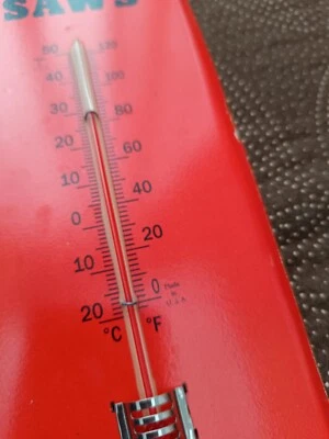 Vintage STIHL  Thermometer Tin merchandise Chain Saw Machine advertising - Image 1 of 4