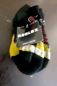 New With Tag 6 pairs 1 Pack Roblox Kids/Toddlers Ankle Socks Fits Shoe Size 6-10 - Picture 1 of 2