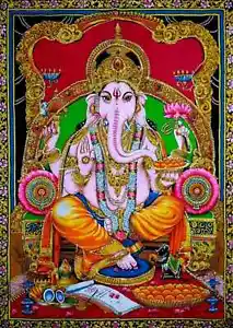 Indian Lord Goddess Ganesha Tapestry Indian Boho Wall Hanging Throw Wall Decor - Picture 1 of 2