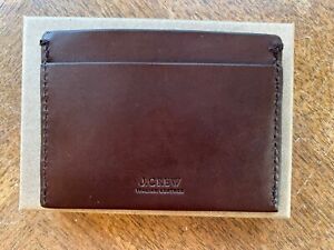 Porte-carte portefeuille double face en cuir italien neuf avec étiquettes marron BA764