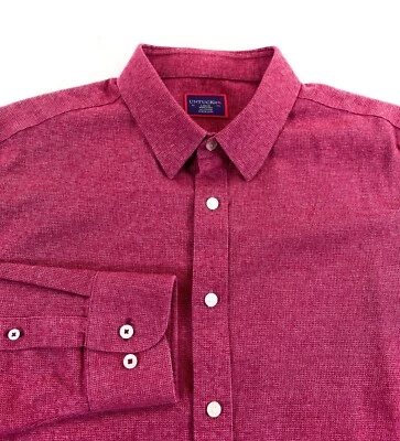 UNTUCKit Men's Veneto Wrinkle Free Regular Fit Soft Woven Red Shirt Large - Image 1 of 4