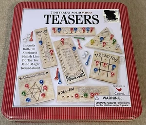 Teasers 7 Different Solid Wood Games Brain Teasers Cardinal Brand Factory Sealed - Picture 1 of 4