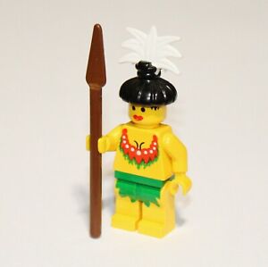 Lego Classic Pirates Female Islander Minifigure Vintage Woman Native with Spear