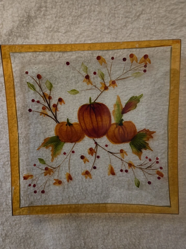 Винтажный Yankee свечи тыквы треск лоток / пластина ~ трудно найти  - Изображение 1 из 4