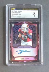 Zach Allen 2019 Obsidian Red Etch Rookie Auto #4/10 RC CSG 9 w/ 10 Auto Rare - Picture 1 of 7