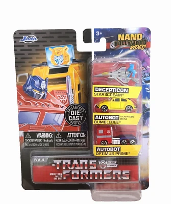 Transformers Diecast Cars Nano Hollywood Rides NV4 Optimus Prime Bumblebee - Image 1 of 4
