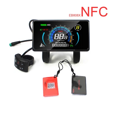 MARKENLOS EBike 36V/48V/72V 4inch Colour LCD Display Power Speed Meter Gear Control w/NFC