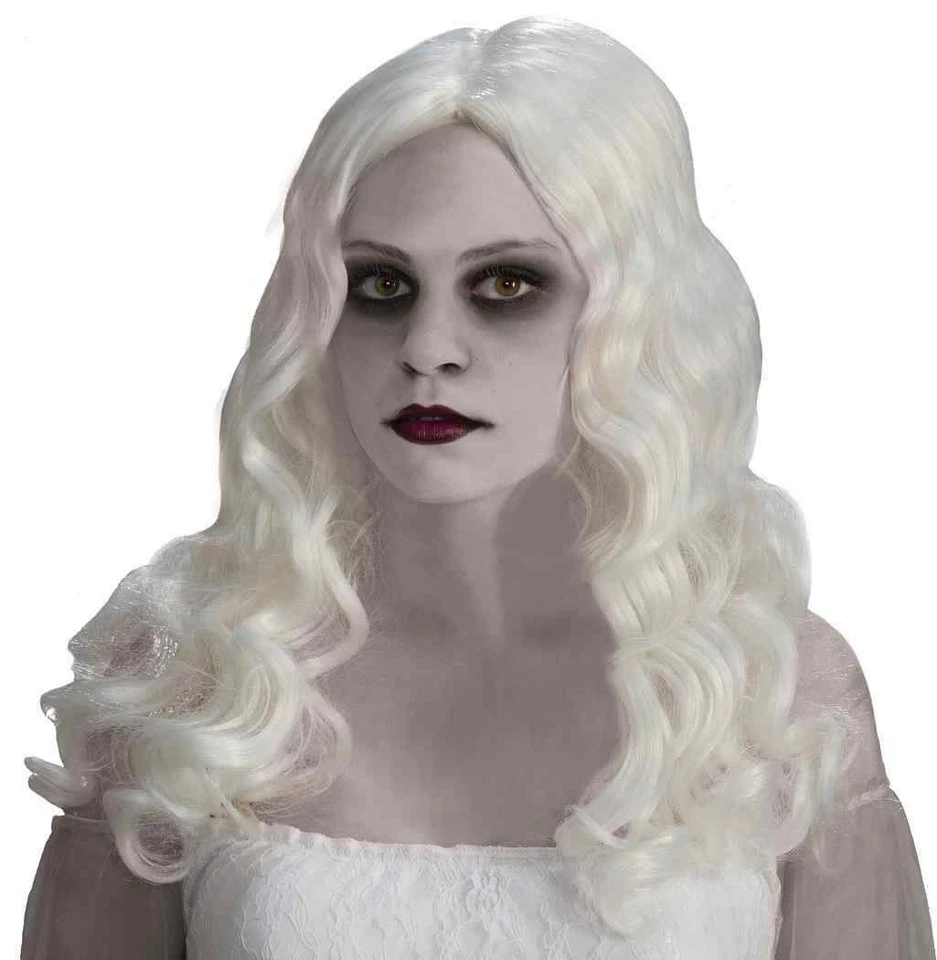 Peruca espirituosa espíritos fantasmas fantasma branco fantasia vestido fantasia Halloween acessório - Imagem 1 de 1