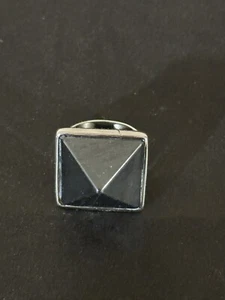 robert lee morris 925 silver chunky hematite pyramid ring size 7 - Picture 1 of 6