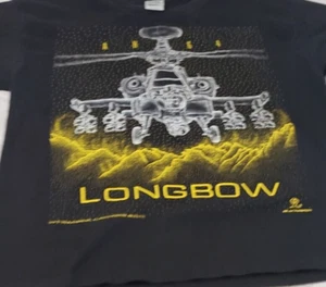 T-shirt nera uomo Blackbird Longbow AH 64 elicottero militare L regalo 44x26 - Foto 1 di 8