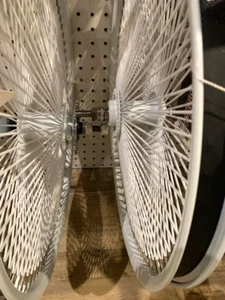 WHITE 20" X 32MM Wheelset 144 spokes Coaster Brake Lowrider Cruiser Bikes - Picture 1 of 2