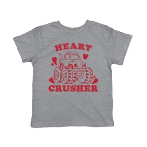 Toddler Heart Crusher T Shirt Funny Valentine's Day Pick Up Truck T Shirt - Picture 1 of 7