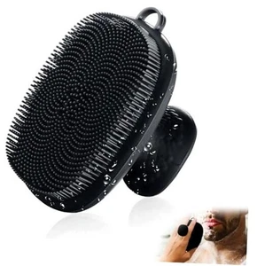Face Scrubber, Silicone Face Scrubber for Men Facial Cleansing Brush Black - Picture 1 of 7