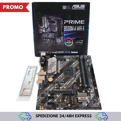 Scheda Madre ASUS PRIME B550M‑A WIFI II AM4 AMD Serie 3 4 5000 DDR4 BIOS Aggiorn - Immagine 1 di 4