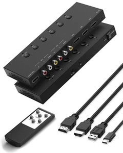 5-in-1 HDMI/AV Switcher, RCA to Digital Converter – 2 AV & 3 HDMI Inputs, Sup... - Picture 1 of 7