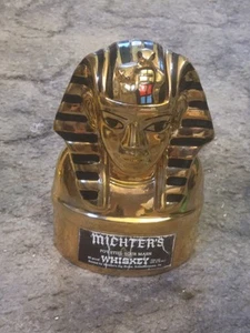Michters King Tut Decanter Gold plated Sphinx Whiskey Decanter 1978 Empty - Picture 1 of 3