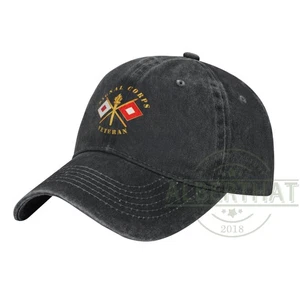 Gorra de béisbol ajustable Signal Corps Veteran W Branch unisex de mezclilla - Imagen 1 de 8