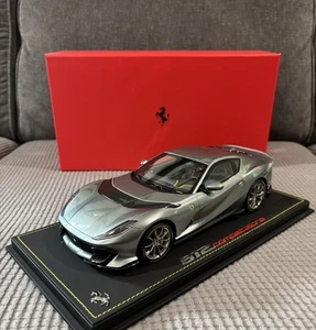 1/18 BBR 2021 Ferrari 812 Competizione Coburn Gray W/Silver Horizon Limited Ed - Picture 1 of 24