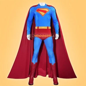 Superman Legacy Clark Kent Halloween Costume Outfits Cosplay Mens Jumpsuit Suit - Picture 1 of 14