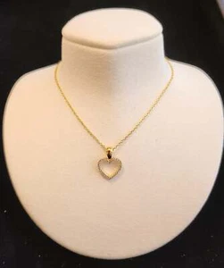 Collana Cuore Zirconi - Oro 18K Immerso - Foto 1 di 3
