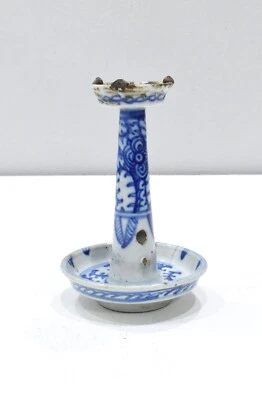 Lámpara de aceite china de porcelana azul y blanca Foto 1 de 4