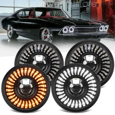 Faros LED Halo DRL Hi/Lo para 58-75 Chevy Impala El Camino 4 piezas 5,75" 5 3/4 Foto 1 de 4