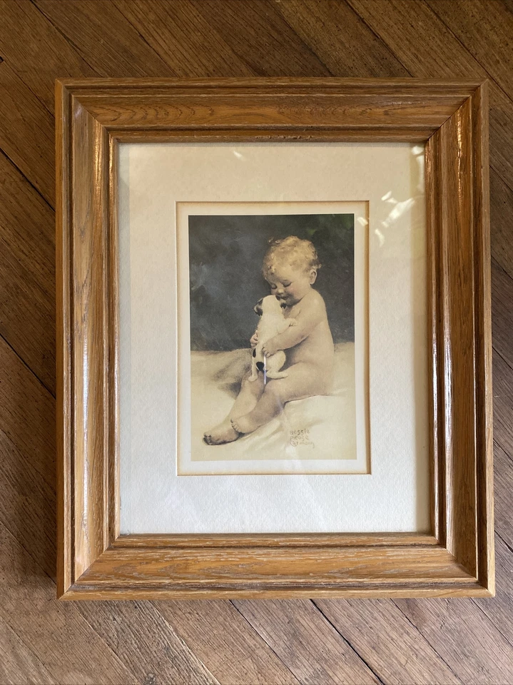 De Colección Bessie Pease Gutmann Chums Bebé Niño Perro Cachorro Bellas Artes Impresión Enmarcada 10X12 Foto 1 de 4