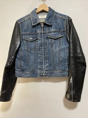 Beautiful Rag and Bone Nico Leather And Denim Jacket Size XS Great Condition❗️ - Image 1 of 4