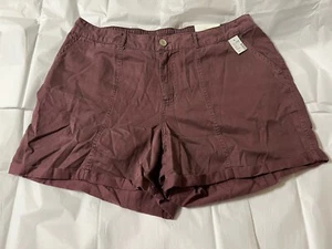 Maurices Shorts Women’s Plus Size 16W Mid Rise Cotton Blend Pull On Purple Mauve - Picture 1 of 7