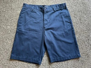 NWOT Lands End Men’s Black Flat Front Embroidered Khaki Chino Shorts Size L - Picture 1 of 5