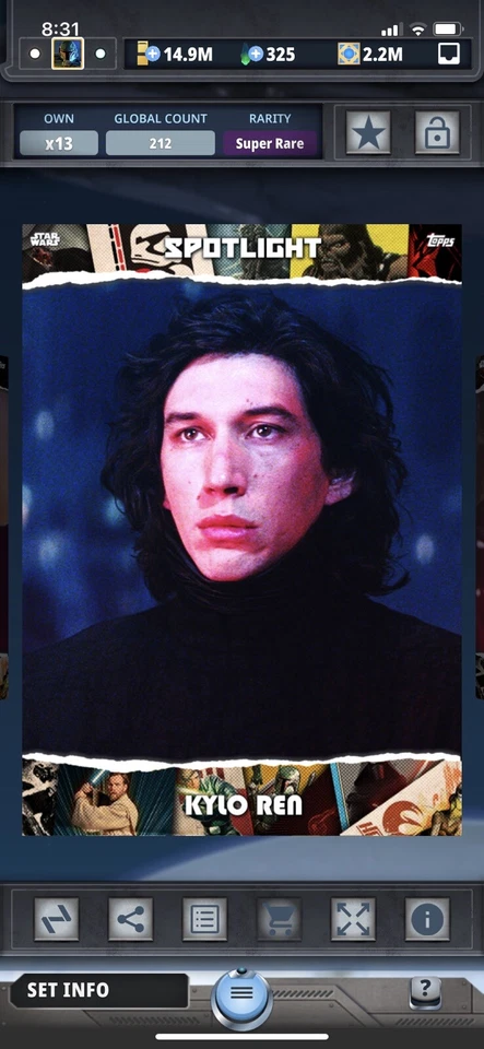 Topps Star Wars Digital Card Trader Spotlight Kylo Ren 8 Insert - Image 1 of 1