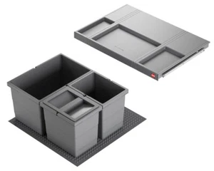 Hailo Waste Collector 3301621 Allegro 270 Insert Dustbin 2x 6.5 + 14 Dark Grey - Picture 1 of 7