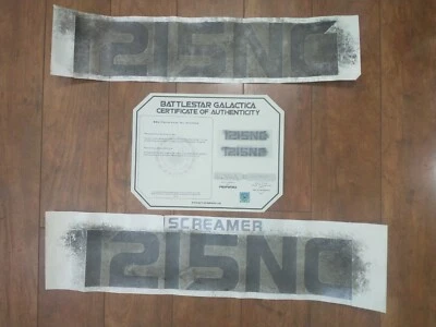 Calcomanías Battlestar Galactica Pantalla Usada Prop Mark II Viper Tail Número "Screamer" Foto 1 de 4