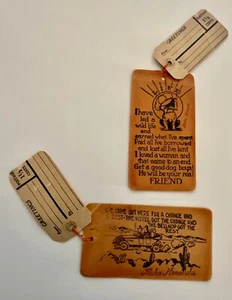 Two Vintage Leather Aloha Hawaii "Quotes" Post Cards - Picture 1 of 2