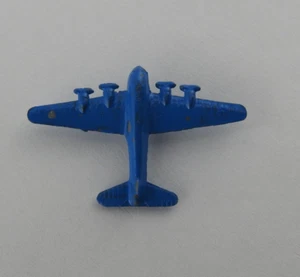 Vintage Miniatur blau 1" Flugzeug Cracker Jack Kaugummiball Metall Spielzeug Preis - Bild 1 von 3