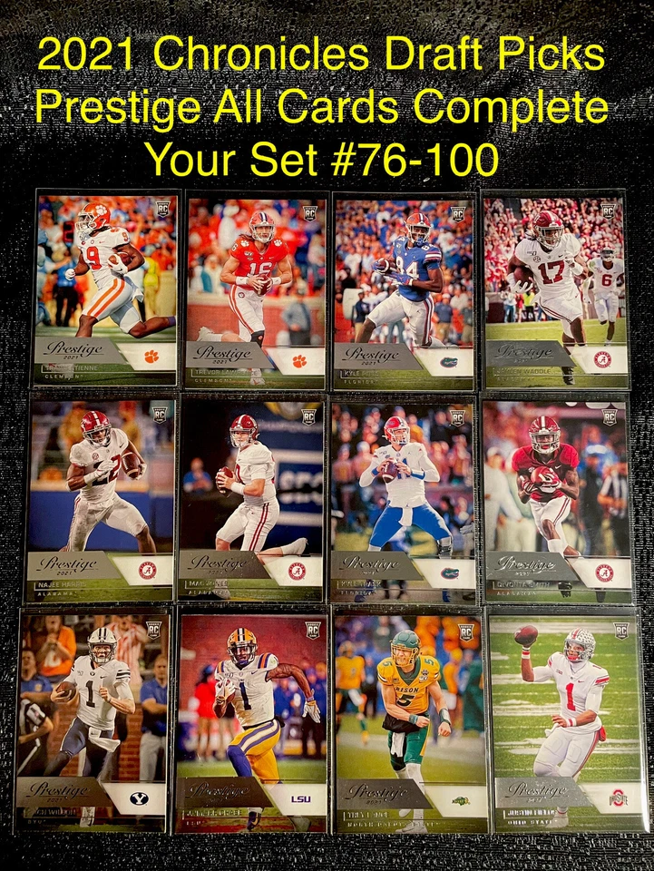 2021 PANINI CHRONICLES DRAFT PICKS PRESTIGE YOU PICK COMPLETE YOUR SET #76-100 - Image 1 of 1
