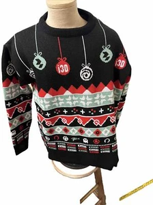 PACMAN Christmas Ugly Sweater Men 2XL Gaming Arcade Black Pullover made Holland - Picture 1 of 10