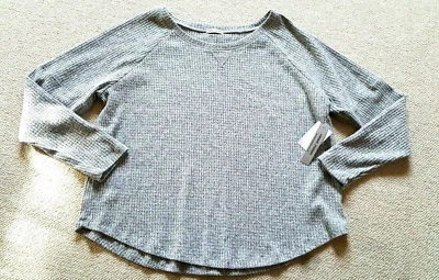 NWT Womens Sweater-SWEET ROMEO-gray heather thermal rayon stretch tunic ls-2X - Image 1 of 4