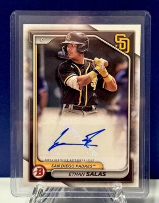 ETHAN SALAS AUTO PROSPECT See Pics! MINT-gem 2024 Bowman RC ONLY 18 MLB#6 TOP100 - Image 1 of 4