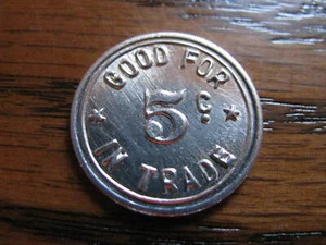 Good For 5 Cents In Trade Indra's Tavern Clarkson Nebraska FREE SHIPPING Lot# AD - Picture 1 of 2
